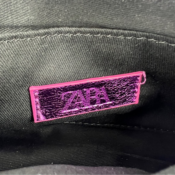 ZARA Purple Metallic Effect Chain Crossbody Bag NWT - Picture 9 of 15